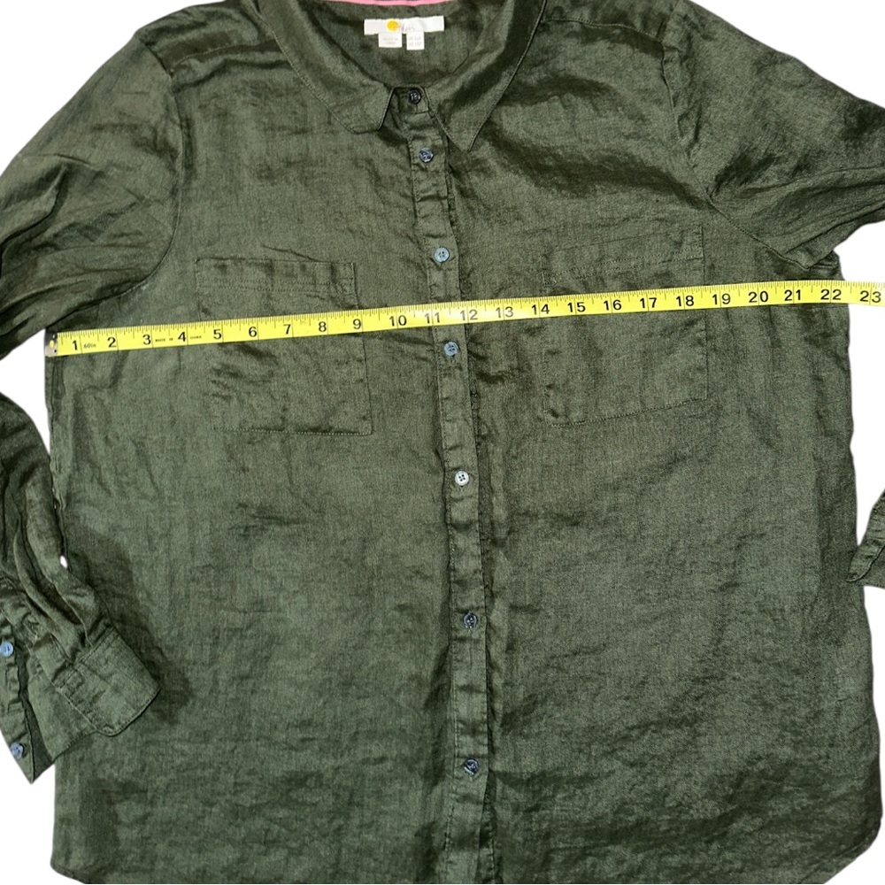 Boden Olive Button-Up Shirt - Picture 4 of 5